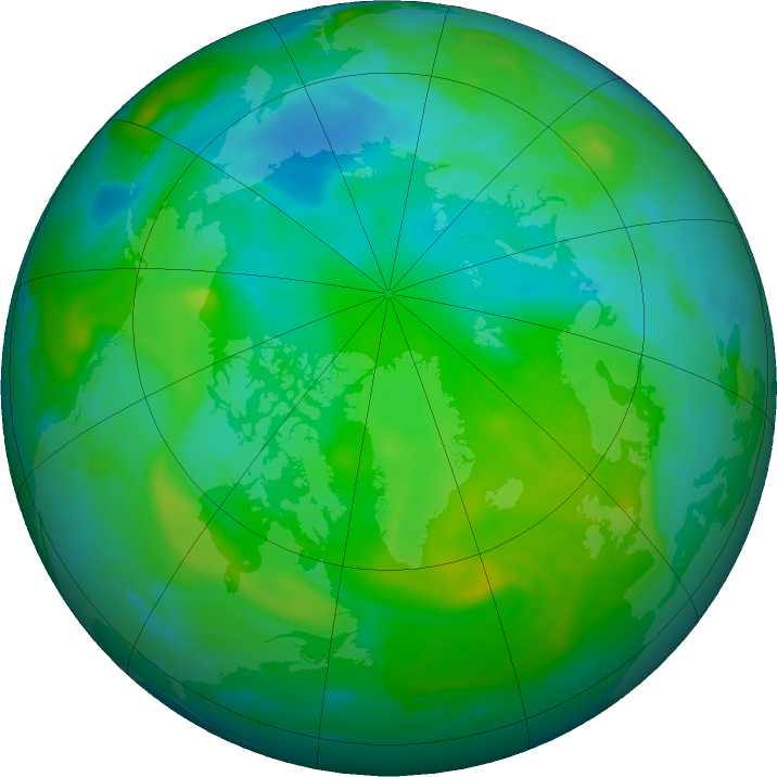 Arctic ozone map for 20 August 2019
